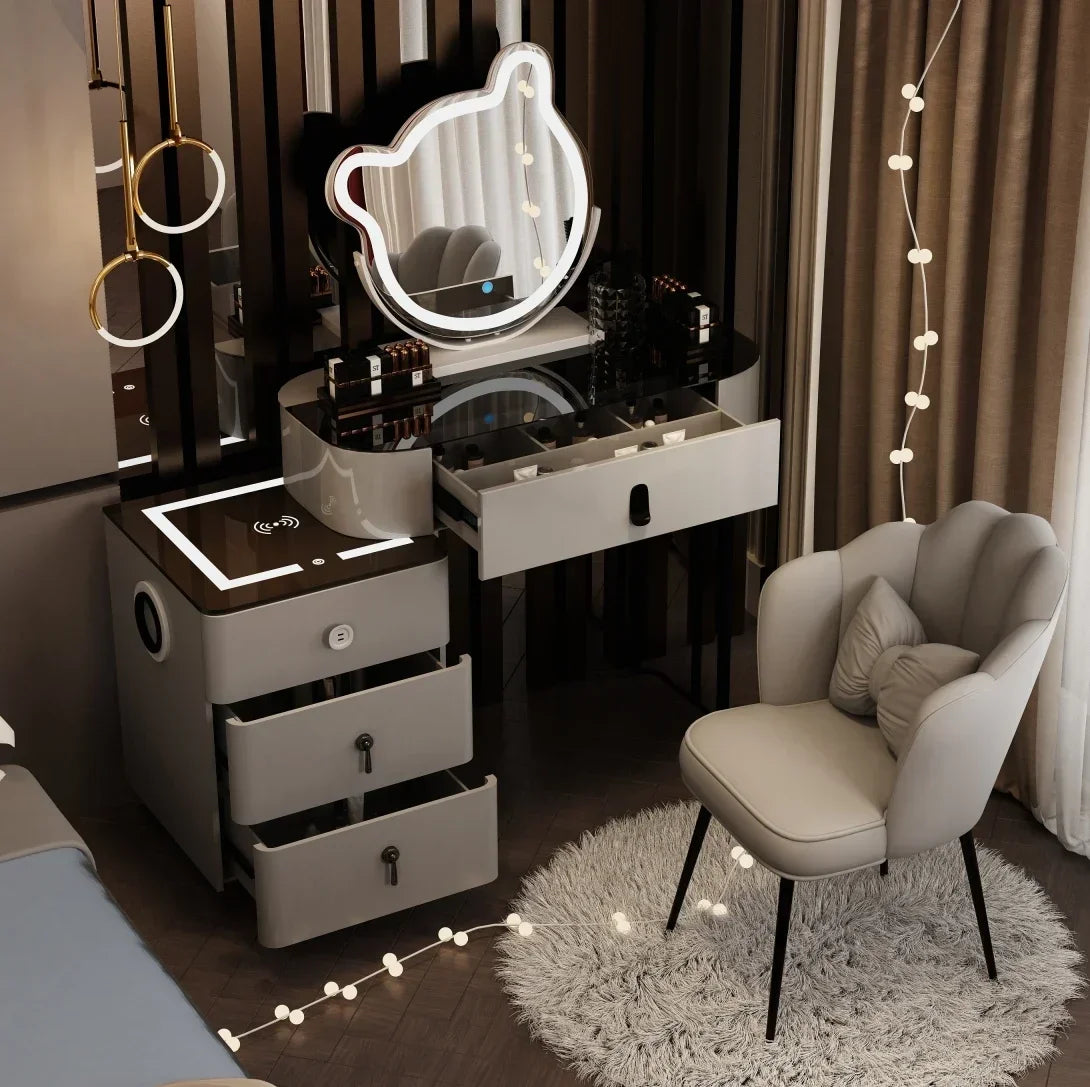 Corner Luxury Vanity Table European Organizer Cabinet Storage Bedroom Dressing Table Mirror Vestidores Lounge Suite Furniture